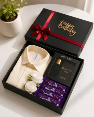 Premium White Shirt Birthday Gift Hamper for Men