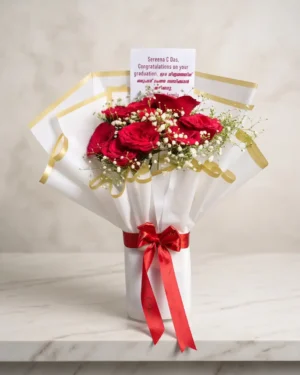 Premium Red Rose Graduation Bouquet