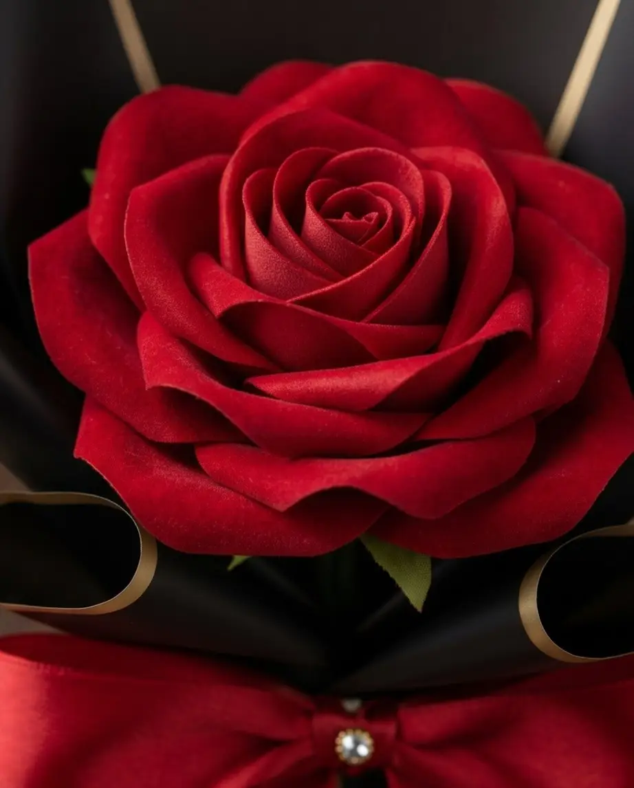Single Red Rose Bouquet - Image 3