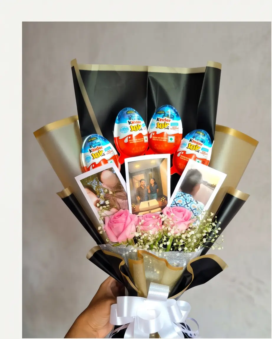 Personalized Kinder Joy Photo Bouquet