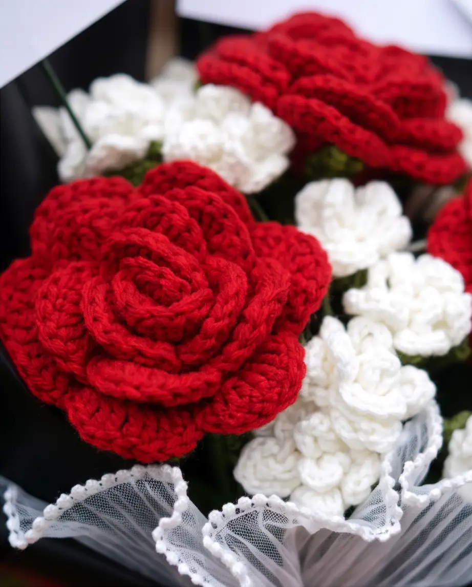 Personalized Crochet Flower Photo Bouquet - Image 2
